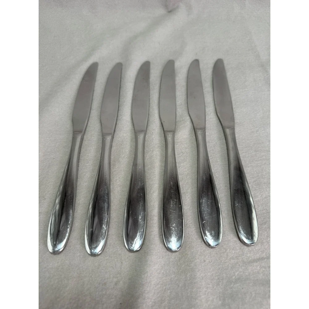 Oneida Crest Dinner Knives Set of 6 Stainless Steel Discontinued Modern 9.25